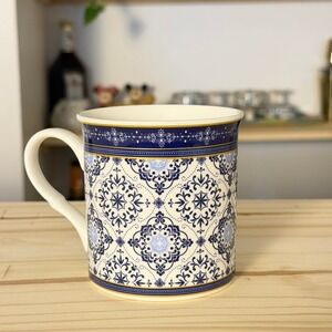 MARVA Home Mug Blue White Floral Pattern Ceramic Coffee Tea Cup